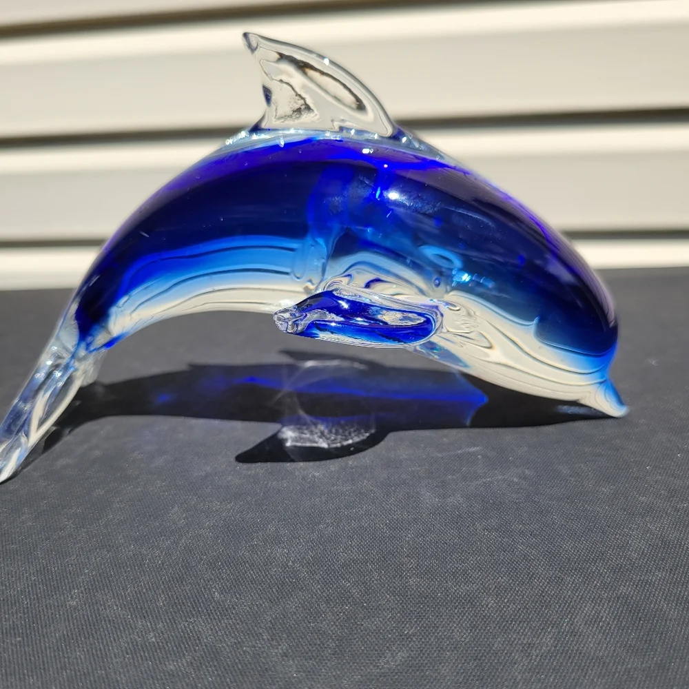Art Glass Dolphin ~ Arcing Dolphin ~ Decor ~ Paperweight